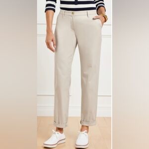 Talbots Relaxed Chino Khaki Ankle Pants Business Casual Stretch Women Size 16